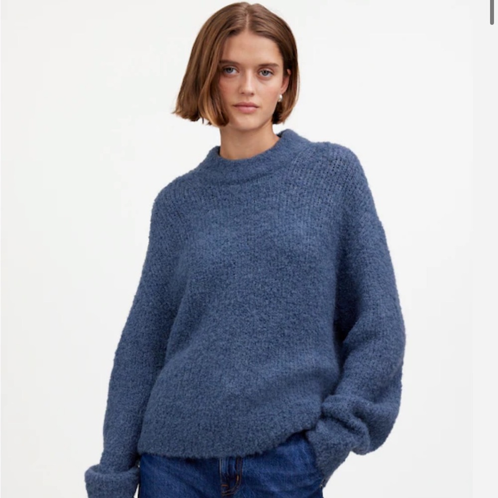 Madewell Wool/Alpaca Blend Soft Blue Crew Neck Sweater